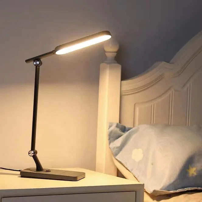 5 Color Portable Wireless charging Touch Control USB Phone Brightness Black led reading Desk Lamp