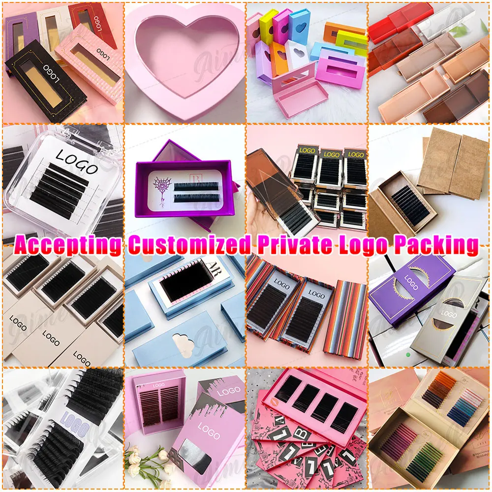 Lash Trays Custom Logo Cashmere 0.03 0.05 0.07 Handmade Matte Black C D Curl 8-25mm Volume Lash Extension