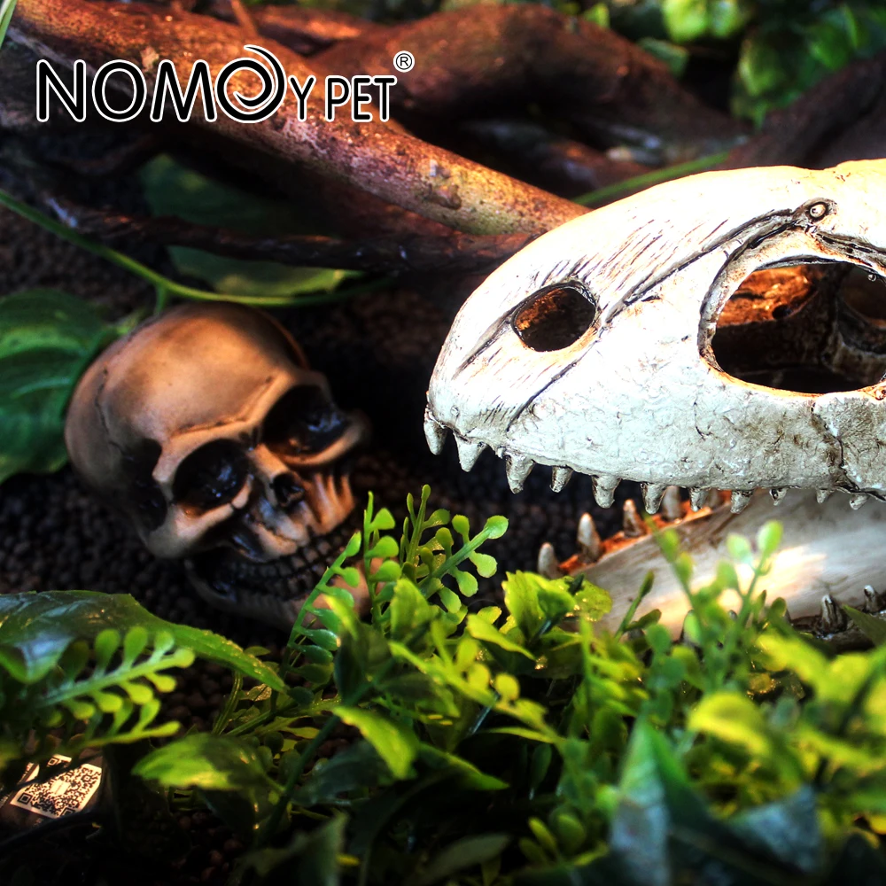 NOMOYPET High Quality Small Size Resin Tree Hole Reptile Hide Shelter for Lizard Chameleon Hamster