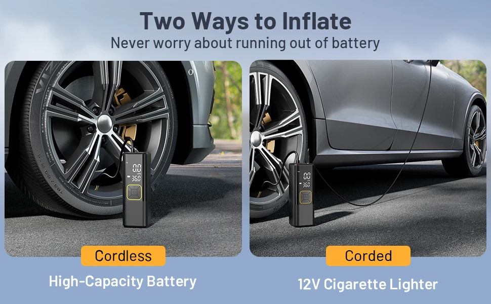 Portable automatic charging and stopping high power digital display measuring press automotive air pump compressor