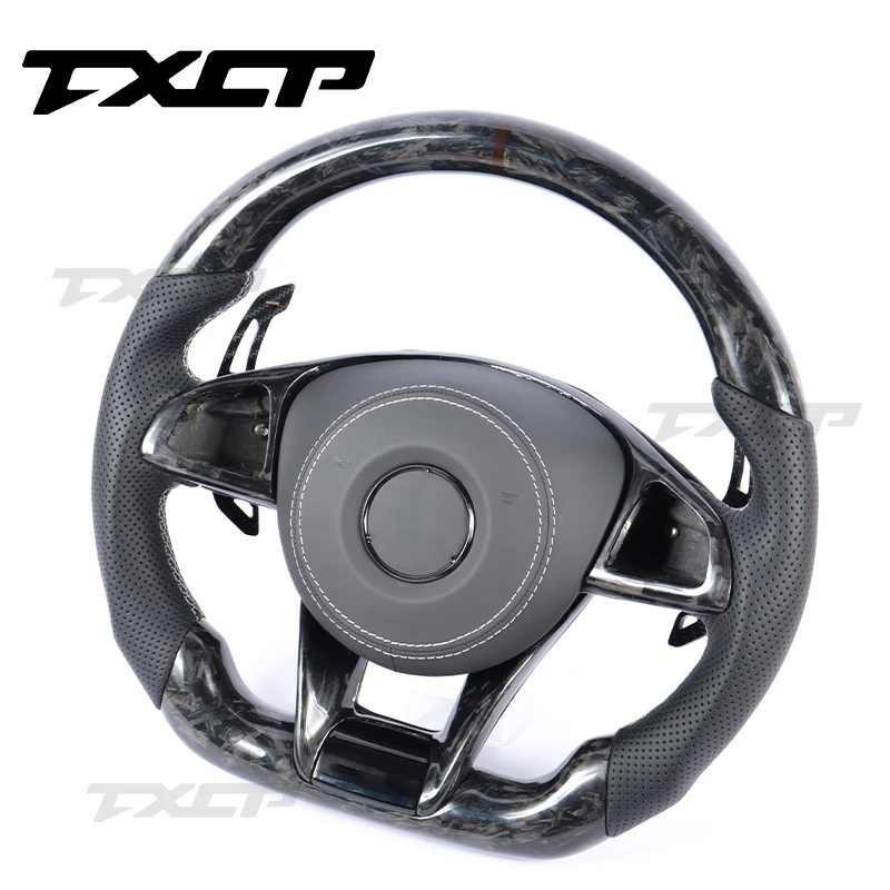 Forged Carbon Fiber Steering Wheel For Mercede Benz W205 C63 G63 E43 SL ML AMG GT G55 G500 E63 GLS45 LED Steering Wheel