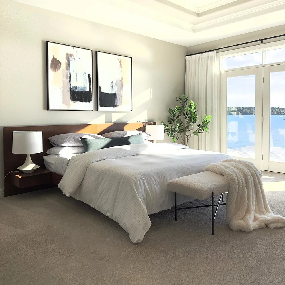 Rustic King Bed Frame with Nightstands Handmade Wooden Bedroom Furniture