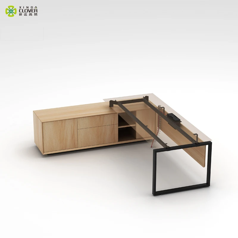 Modern L Shape Complete Executive Desk Office Furniture Set For Manager Table