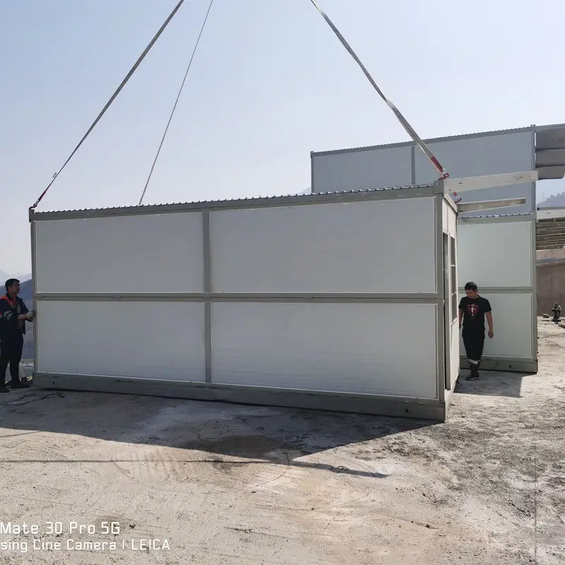 Light steel frame easy assembly foldable prefabricated caravan 20 ft folding container house