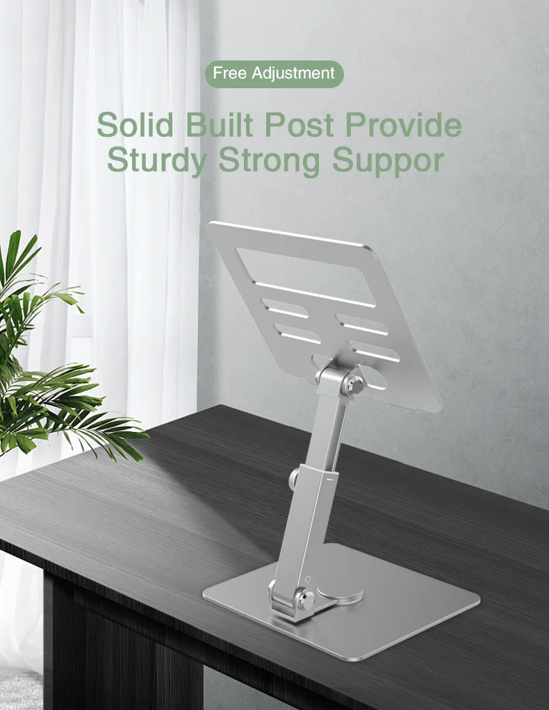 New 2023 products folding aluminum alloy notebook holder 360 degree rotating telescopic rod desktop holder mobile phone tablet
