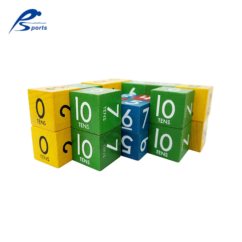 
Wood Toys 60pcs 20/25mm 4 Colors with Black and White Number 0~10 Wooden Dice Mixed 