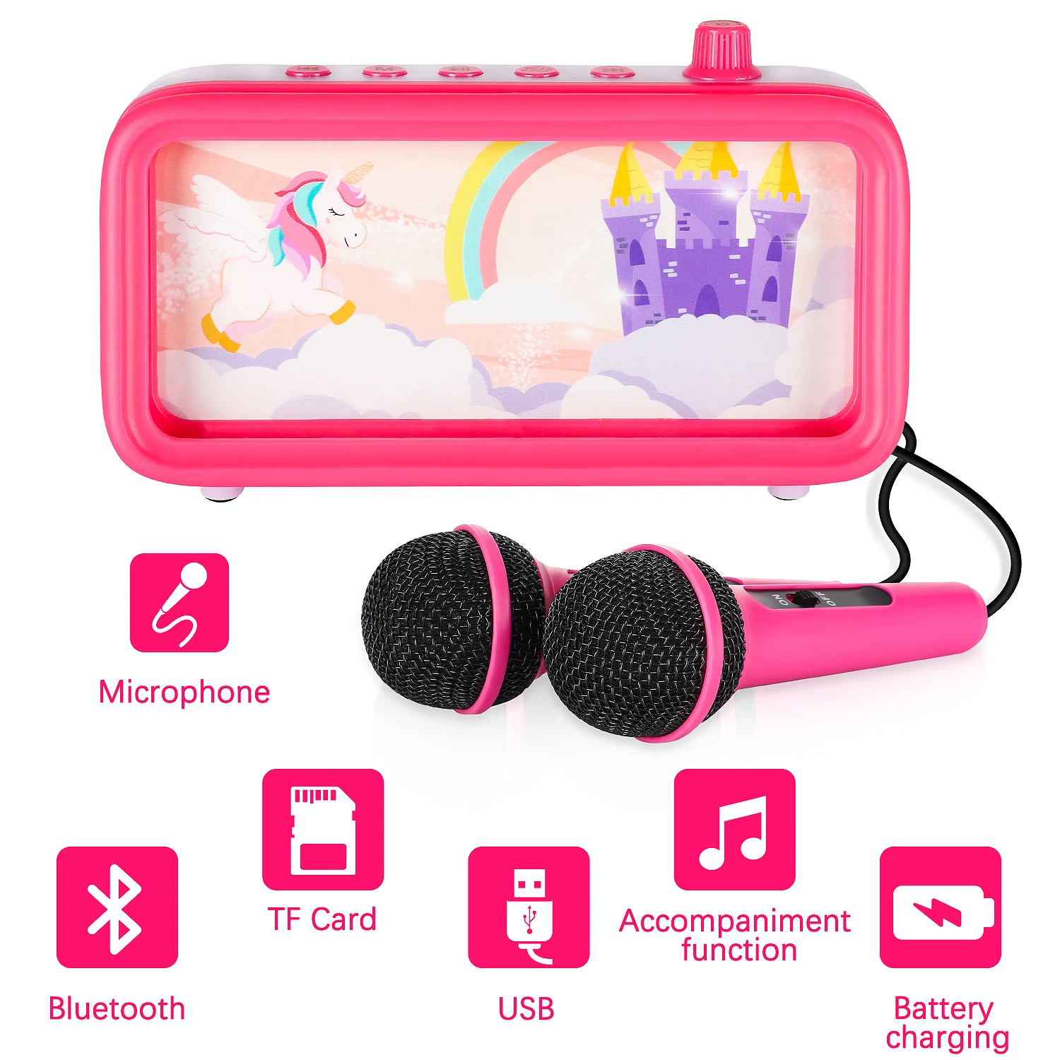 Oem караоке Набор аккумуляторная КТВ дети пение караоке двойные микрофоны беспроводной портативный синий зуб Игрушки Музыкальные инструменты