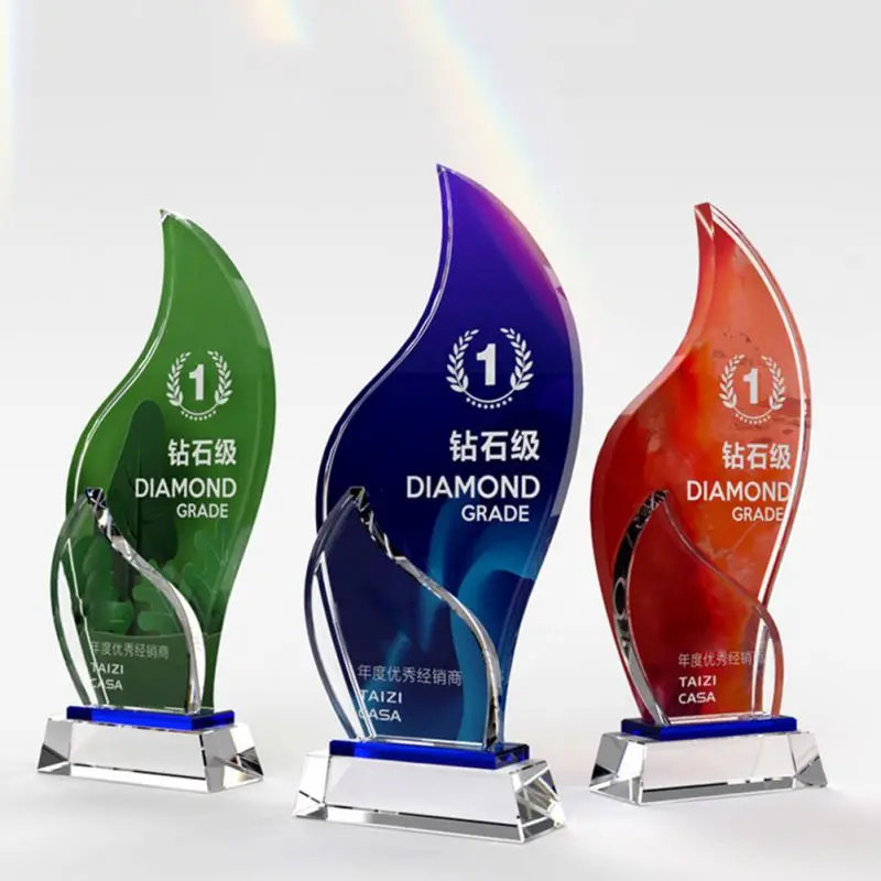 Wholesale 3D Laser Engrving, Acrylic Awards Blank Crystal Trophy Custom Logo Acrylic Star Awards For Business Gift/