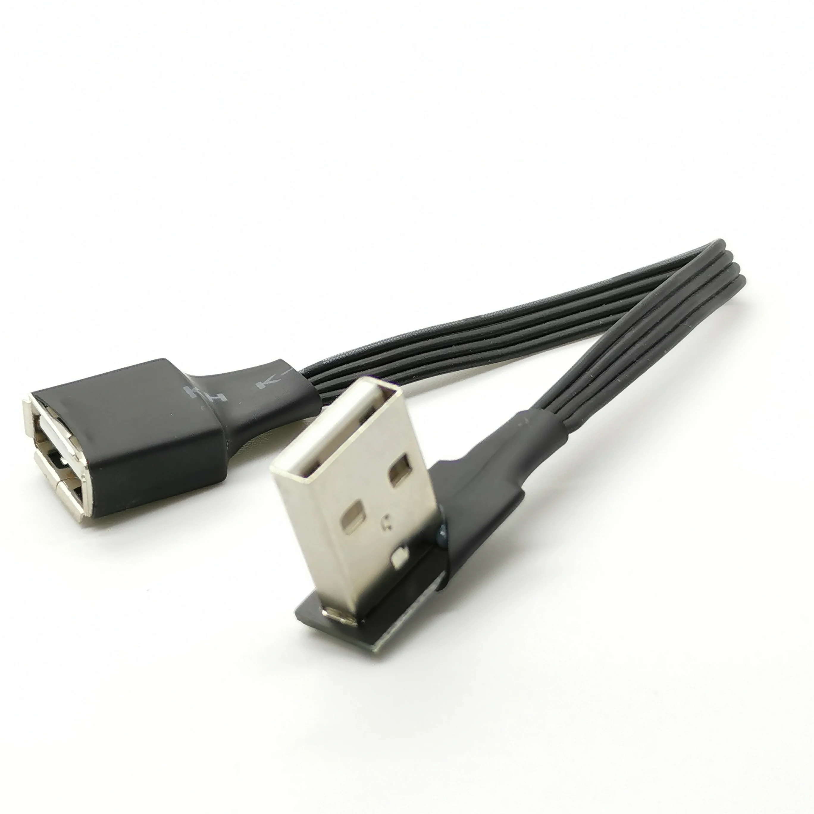 FPV flat ribbon silicone mini T-shaped port Mini USB male upper and lower 90 degree right angle to USB male data cable