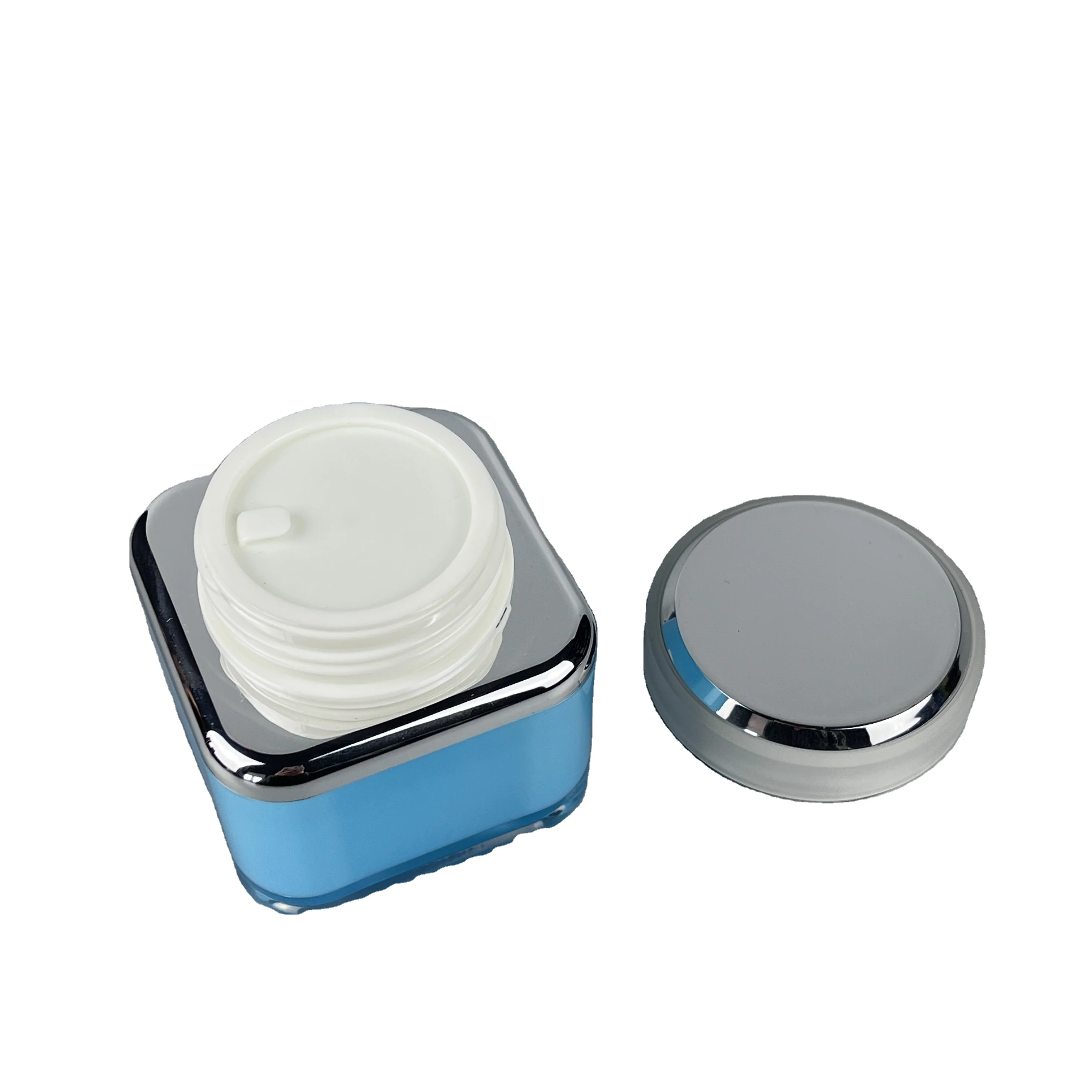 High quality luxury custom color square acrylic face cream gel jar 30ml 50ml for cosmetic moisturizing Cream