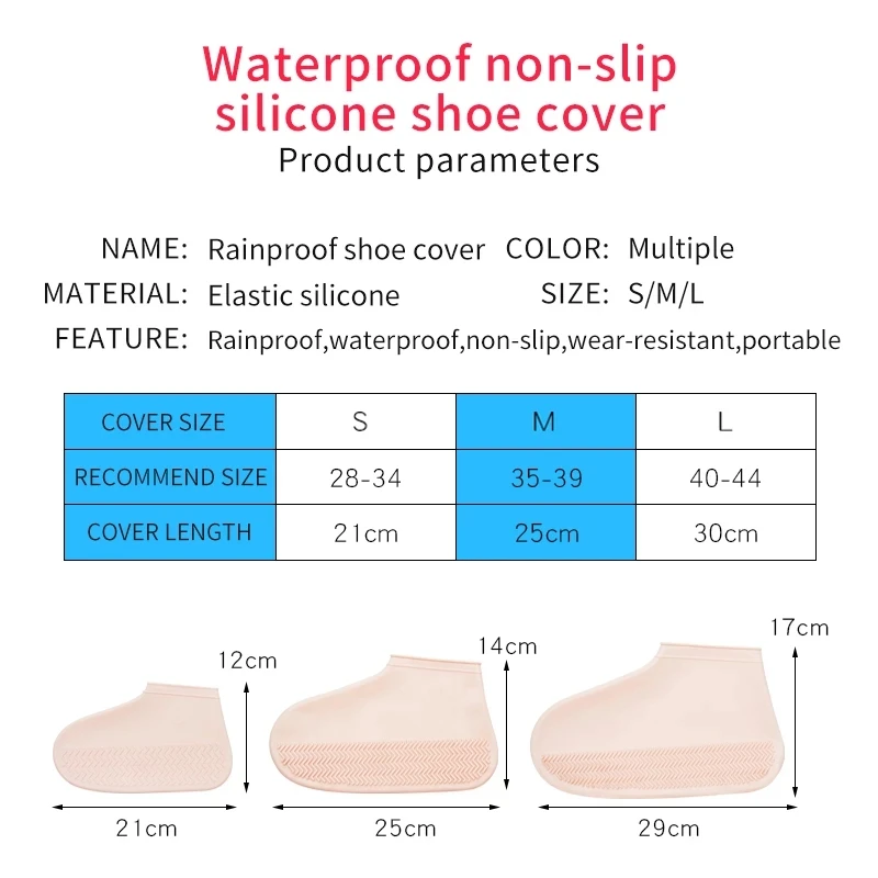 
Hot Selling custom rubber protectors shoes anti slip sneaker cover silicone overshoes rain waterproof boot shoe covers 
