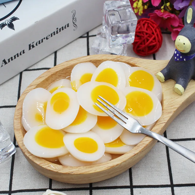 Халяльные кондитерские изделия яйцо желе мармелад фруктовый вкус сладкие смешные мягкие конфеты жареное в форме