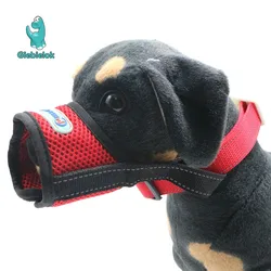 Funny pet dog muzzles custom safety adjustable dog muzzles soft mesh breathable dog muzzle