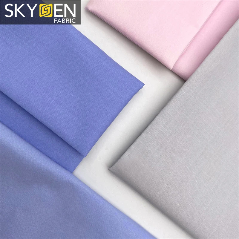 wholesale  woven dress  casual Cotton Polyester shirting seller TC CVC Poplin fabric