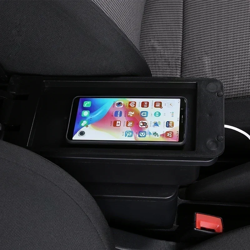 TONC Distinctive Driving Experience: Universal Car Armrest Box, Compatible with Lada XRAY, Luxury Material, Dual Storage