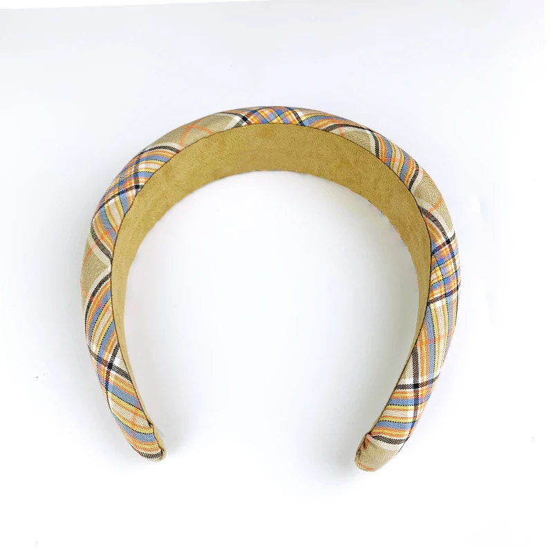 hot selling headbands women grid style fashion headbands polyester headbands women