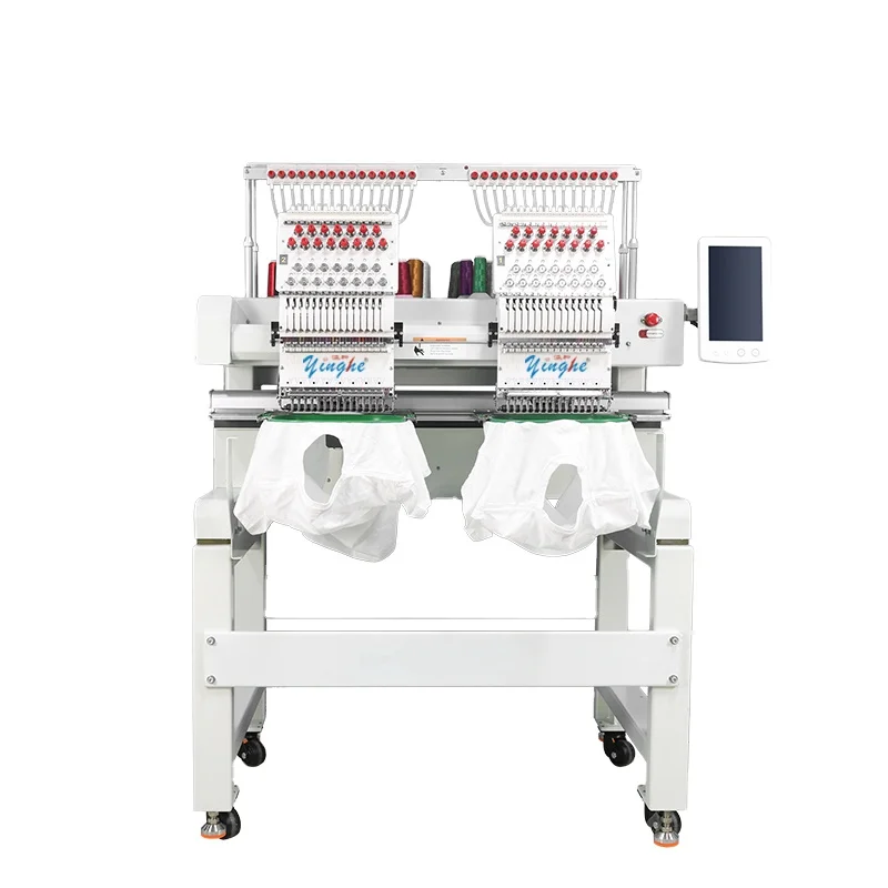 2 heads 9 12 15 needles High Speed Automatic 2 Heads  embroidery factory price machine a broder Yinghe computerized  monogram