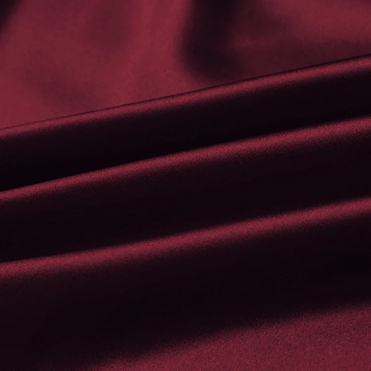 Тяжелая шелковая ткань 30 мм атласная шармёз ширина 45 дюймов № винно-красного цвета