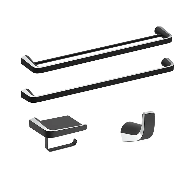 Hotel Luxury Bathroom Accessories Copper Black and Chrome Lavatory Toilet Bathroom Accessories Set