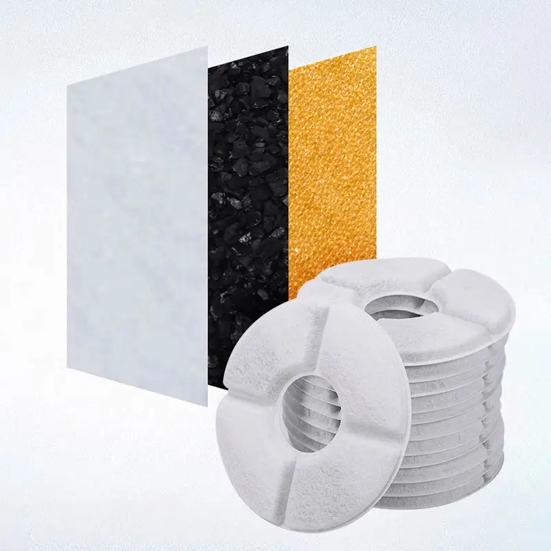 Resin Carbon Cat Drinking Fountain Replacement Filter Filter for Cat Pet Water Fountain Filter, Round Activated Carbon Color Box