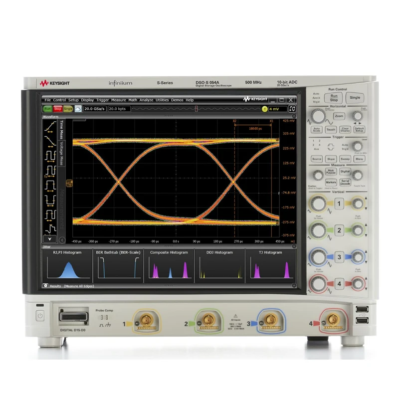 KEYSIGHT Infiniium MSOS804A High-Definition Oscilloscope 8 GHz 10-bit 4 Analog plus 16 Digital Channels