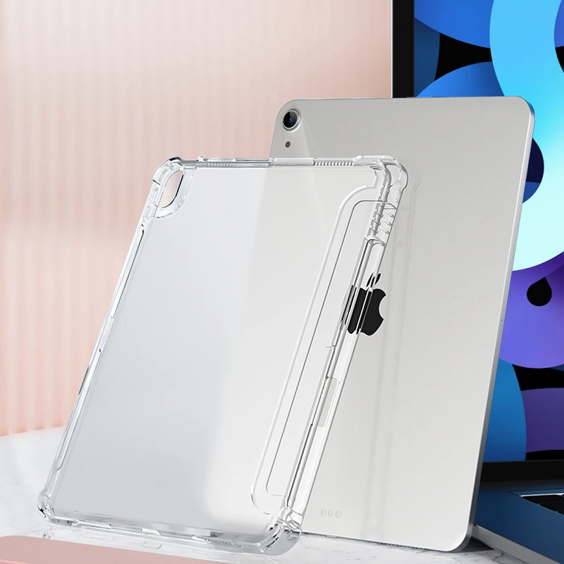 Professional Leather Tablet Case for iPad Mini 6 Shockproof Transparent Clear Cover in Black Pink Blue for Kids Use