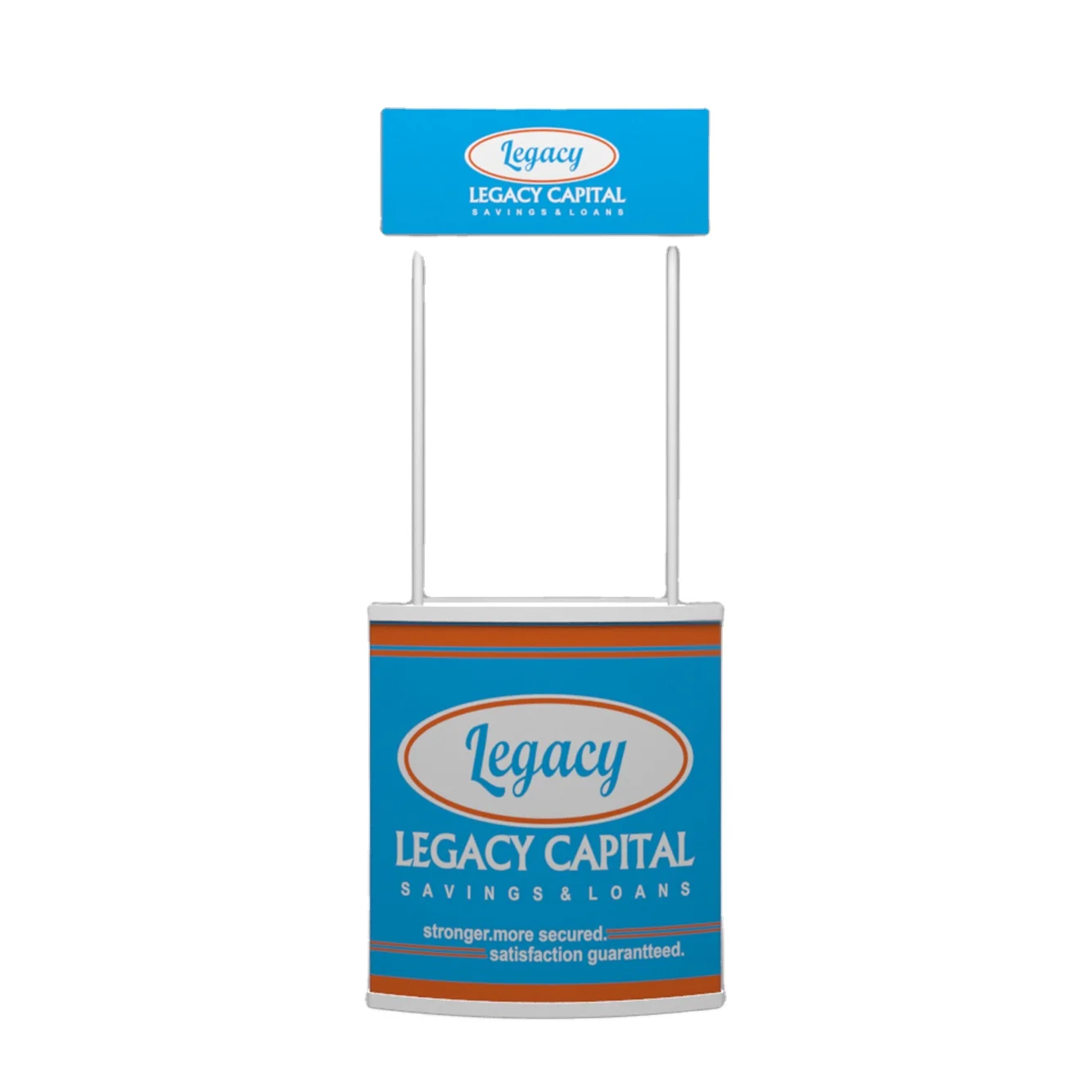 Foldable Pop up Portable Advertising Promotion Counter High Quality Aluminum binding registration table front desk counter