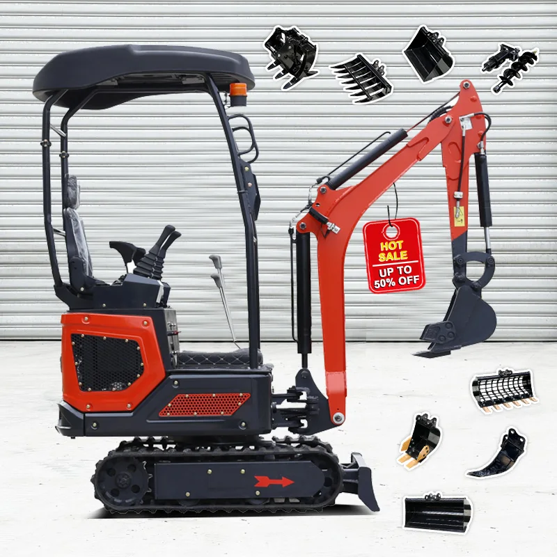 cheap CE EPA engine  1.2 ton crawler mini excavators mini bagger  small excavator 1 ton with cab mini excavator machine