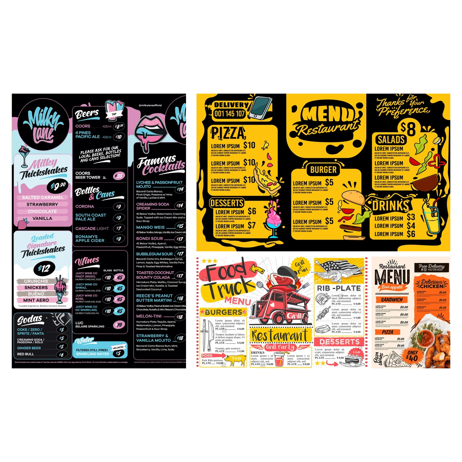 Digital Printing Service Custom Matte / Glossy Laminated A0 A1 A2 A3 A4 A5 Trifold Restaurant Menu Card Design Printing