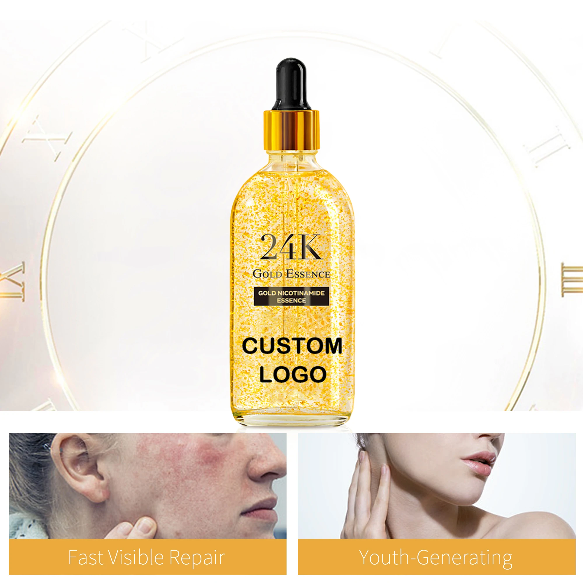 
Private Label Facial 24 K Skincare Serum Anti Aging Face Skin Care Moisturizing Whitening 24k Gold Serum 