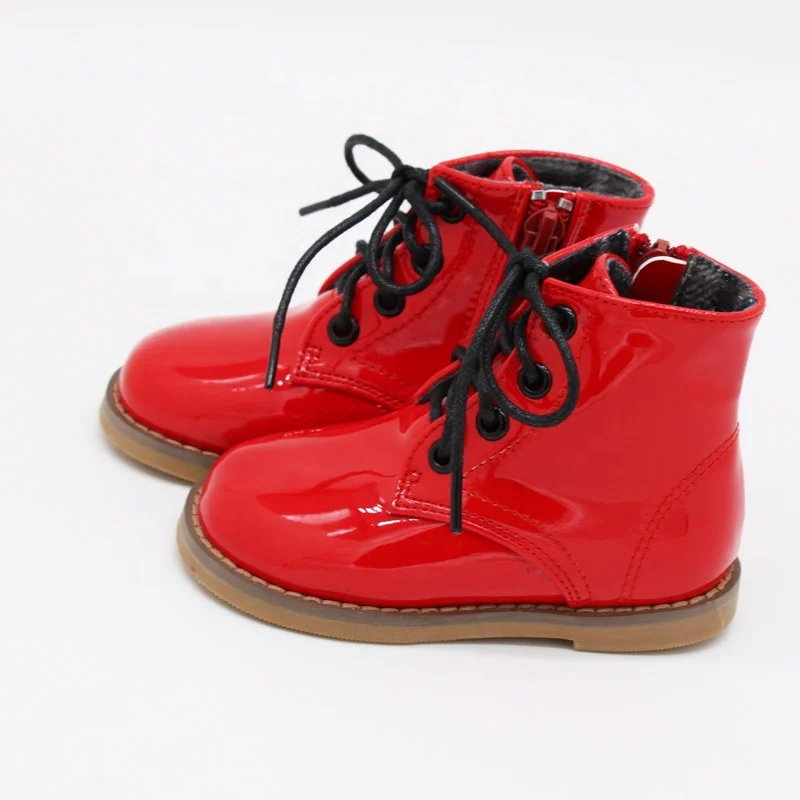 
2020 fashion kids girls red custom combat boots 