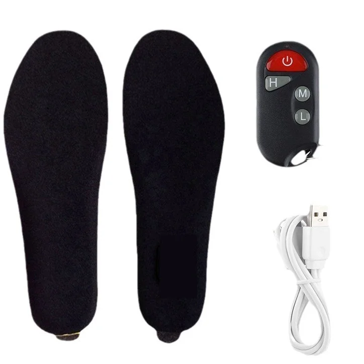 2024 Usb Smart Custom Winter Rechargeable Self-heating Warm Carbon Fiber Sports Foot Comfort Heated Shoe Insoles