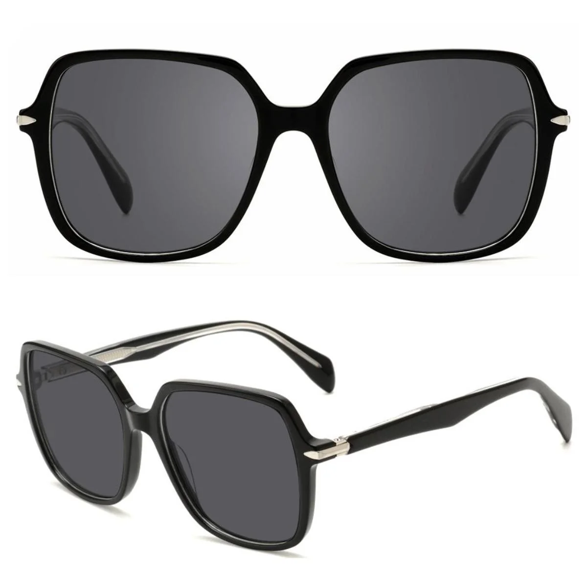 Newest Fashion Design Over Size Frames Custom Logo Hand Made Acetate Sunglasses Polarized