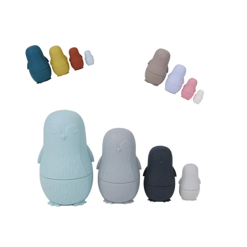 Hot Selling Children Nesting Russia Doll Toy Factory Custom Russian Nesting Doll Matryoshka Silicone Doll for baby kids