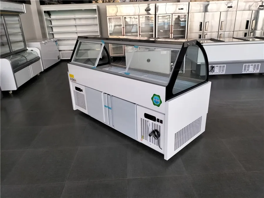 butcher shop fresh Meat display/meat freezer showcase/sausage showcase