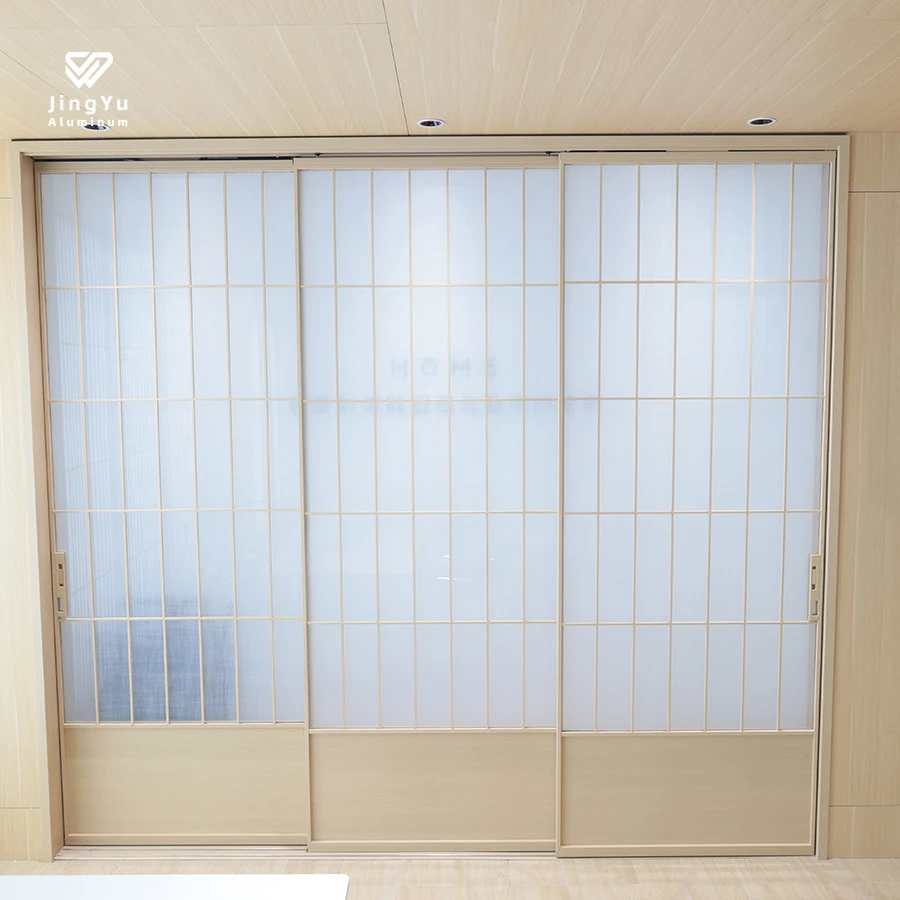 Wooden French Style Indoor Living Room Folding Slim Frame Glass Interior Sliding Pocket Door