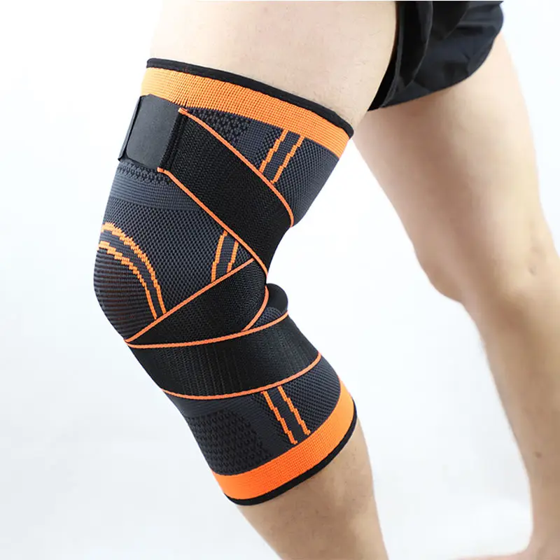 Strap compression knee pad fabric nylon multi size knee support