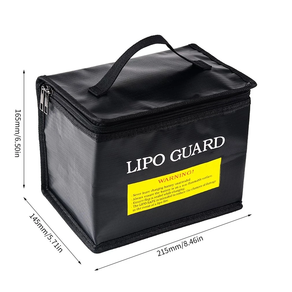 Защитная сумка для аккумуляторов Lipo 215x145x165 мм, портативная Взрывозащищенная огнеупорная сумка для хранения с безопасной защитой для аккумуляторов радиоуправляемых дронов