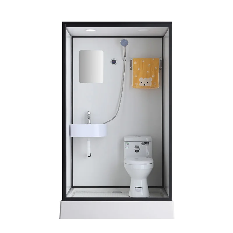 Водонепроницаемая модульная сборная душевая кабина (санузел) для дома и отеля квадратная с алюминиевым каркасом по выгодной цене от производителя