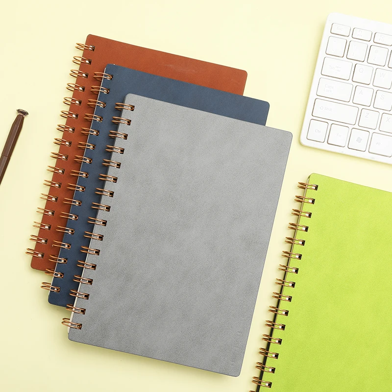 School Stationery Custom Logo A5 Gold Spiral Notebook
