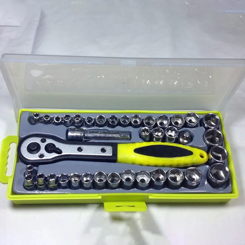 40PCS Tool Set Ratchet Socket Wrench and Screwdriver Set with Bits