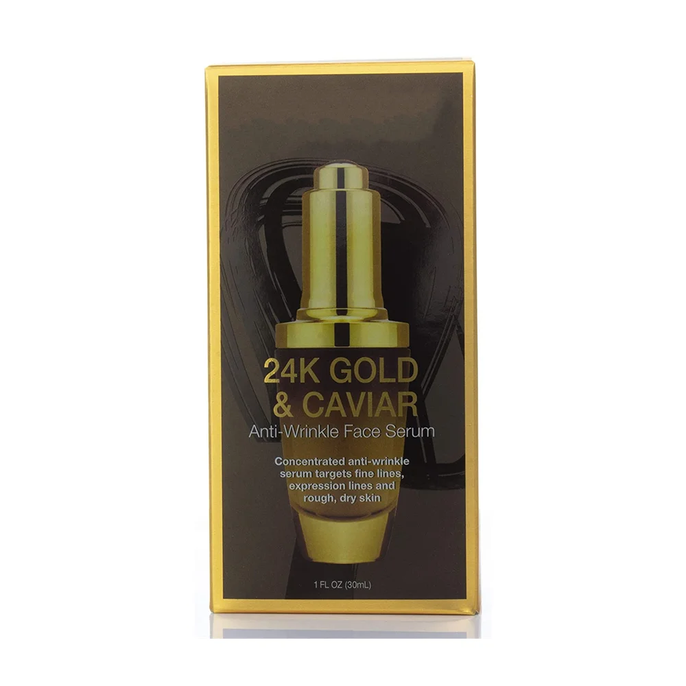 Private Label Vegan Anti-Wrinkle Remove Fine Lines Fade Dark Spots 24K Gold Caviar Serum