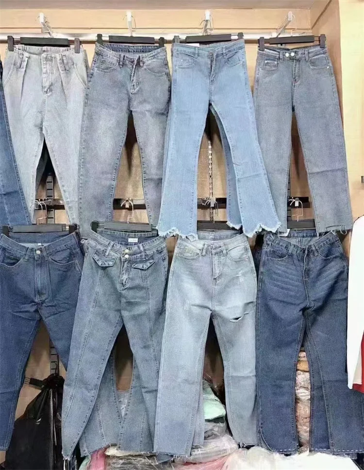 Wholesale cheap Denim Jeans Pants High Quality Stock Lot Super Low Price apparel stock