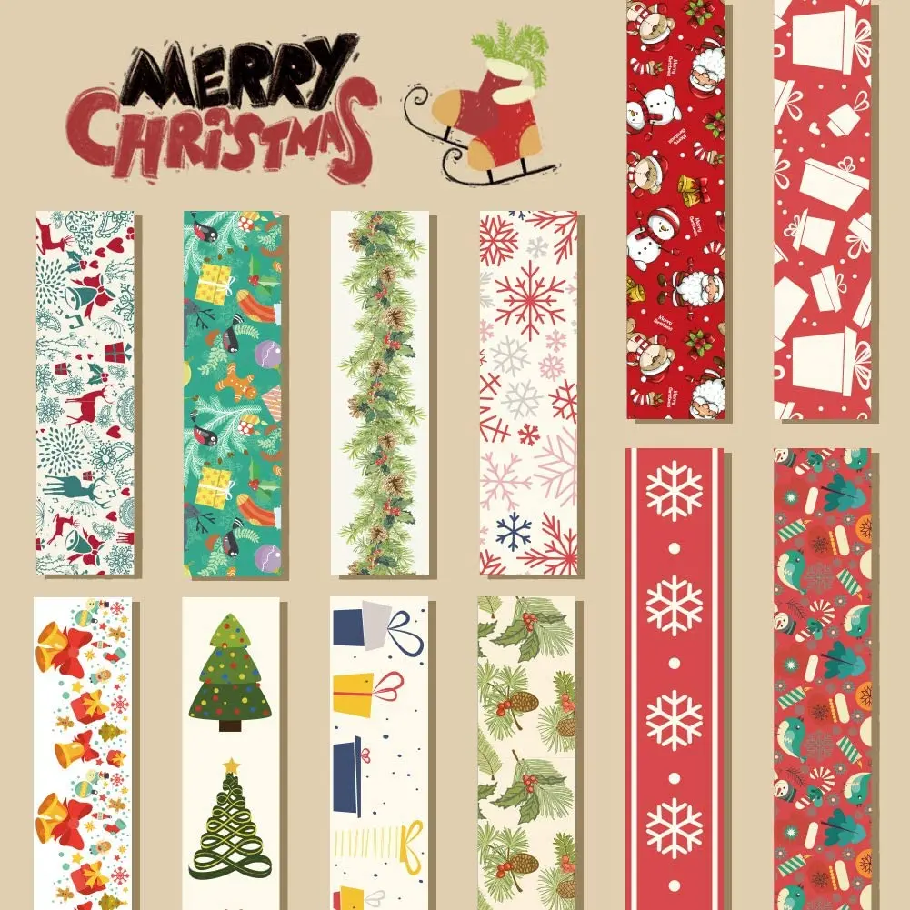 Christmas Washi Tape 15mm Wide Washi Tape Japanese For Scrapbook Bullet Journal Planner Flower Tape for DIY Crafts Arts