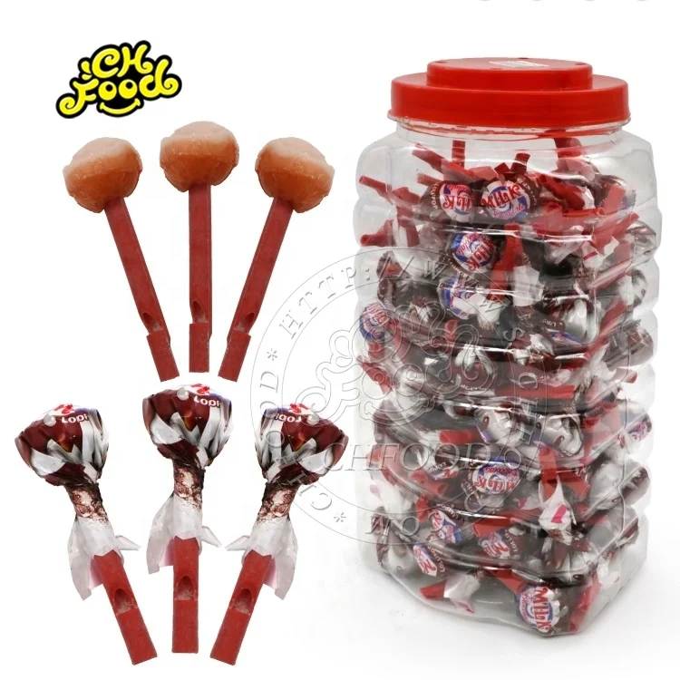 Hot Milk Chocolate Flavor Mini Whistle Lollipop