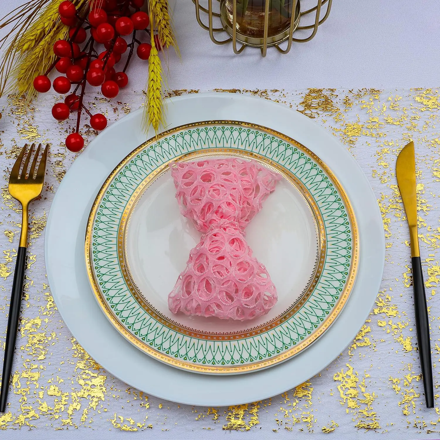 Gold Table Runner Sequin Glitter Foil Metallic Gold Thin Mesh Table Runner for Event Party Wedding Birthday Party Christmas