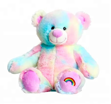 Plush colorful bear big teddy bear doll soft stuffed rainbow bear toys
