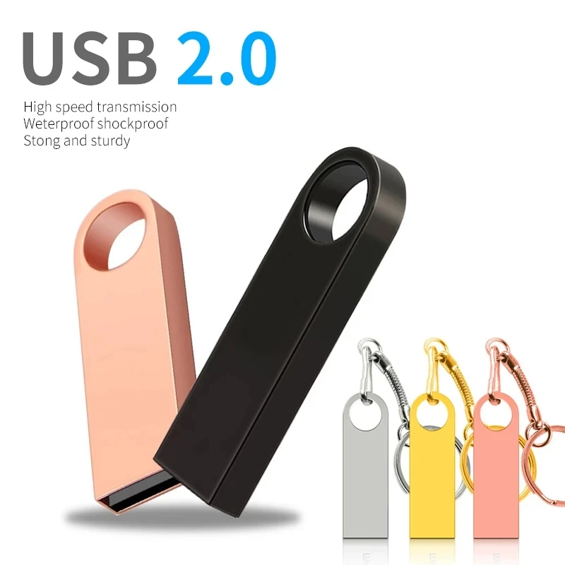Metal USB Flash Drive 64 Gb  Flash Memory Stick 128 Gb Waterproof  16GB Usb Disk on Key 4GB 8GB Pen drive 32gb