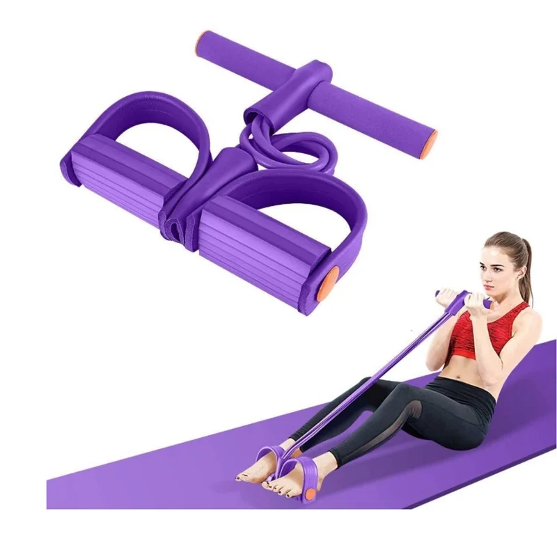 Gum Yoga equipment workout resistance bands 4-Tube elastic home sport stretching Fitness Exerciser sit up pull rope