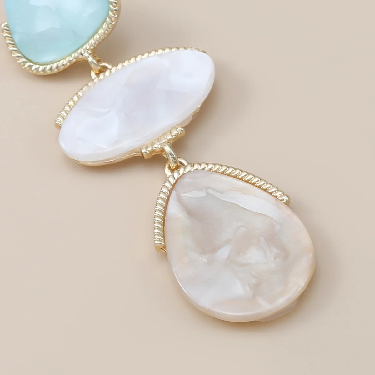 Fashion New Acetic Acid Plate dangle Earrings Multi layer Geometric brown Resin Pendant Earrings Wholesale for Women